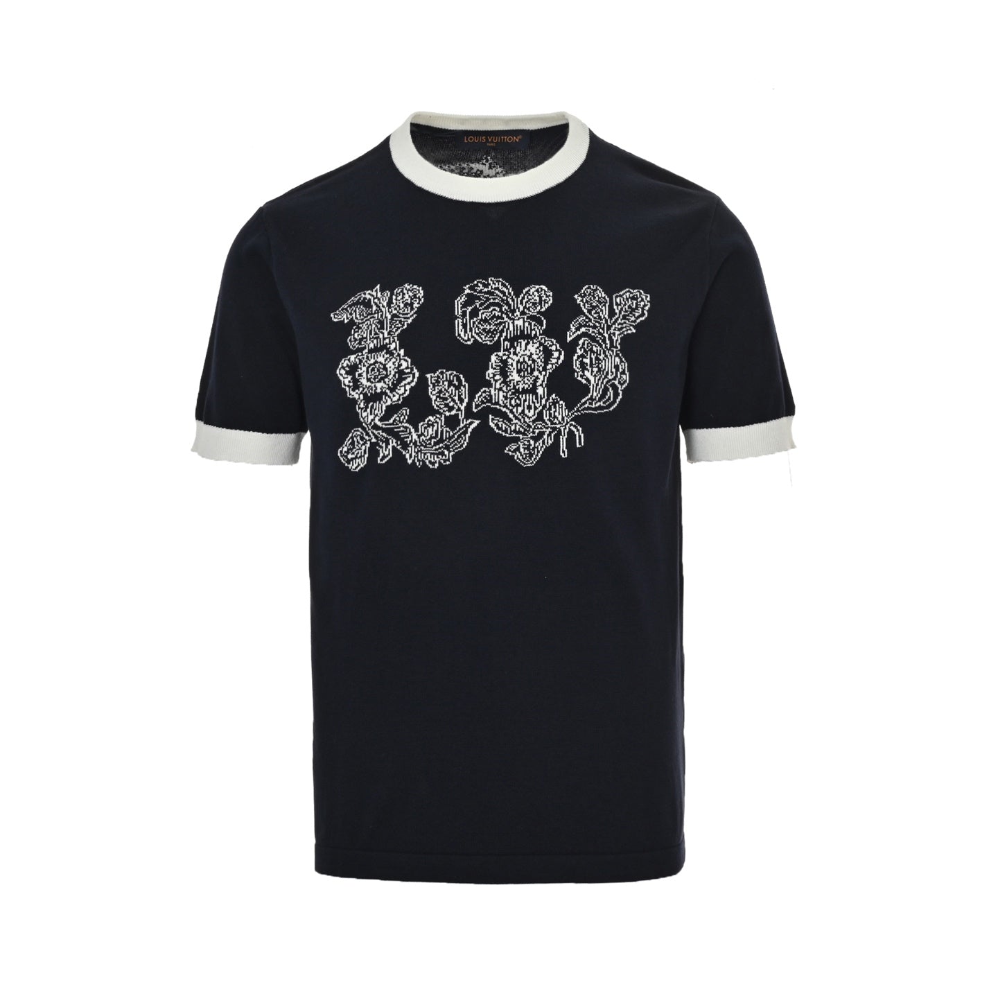 25ss floral jacquard logo knitted short sleeves