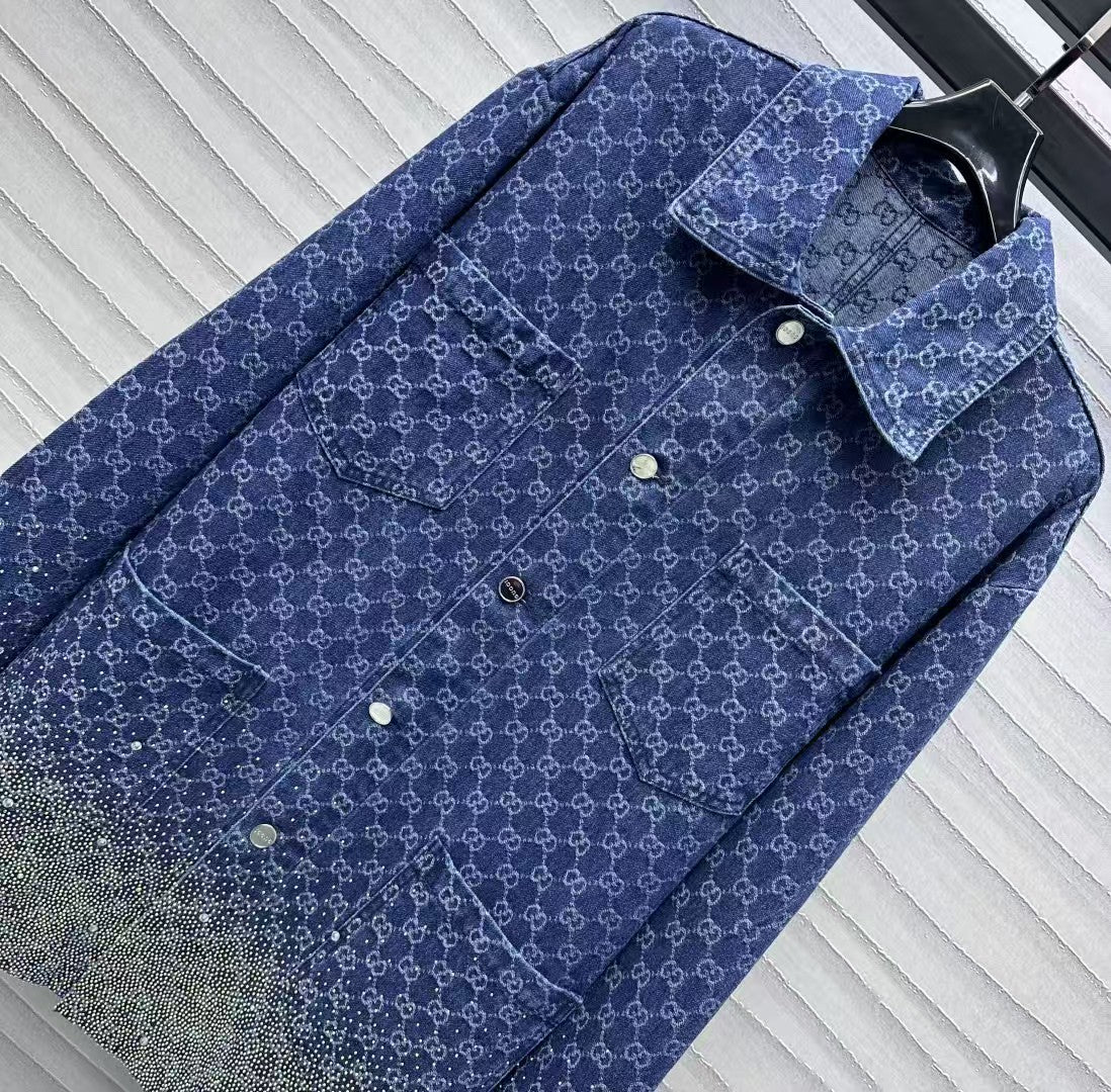 2025 new jacquard denim jacket