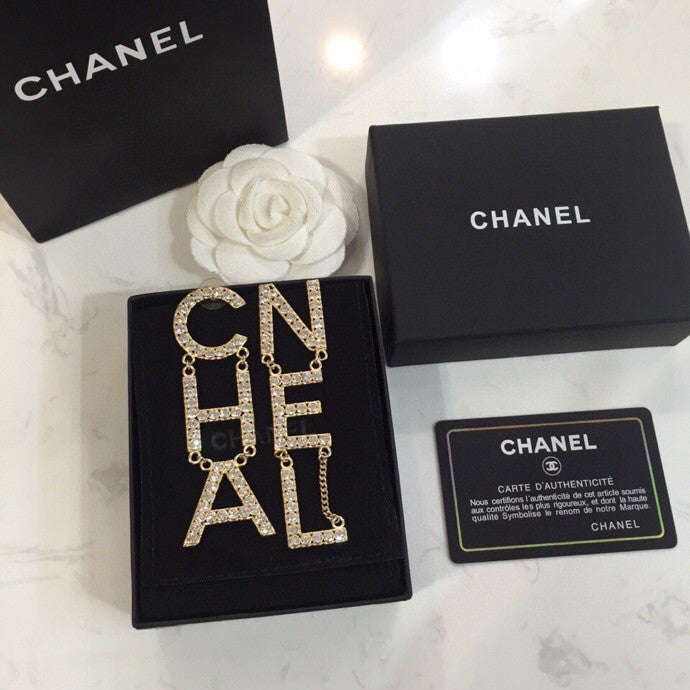 letters diamond earrings