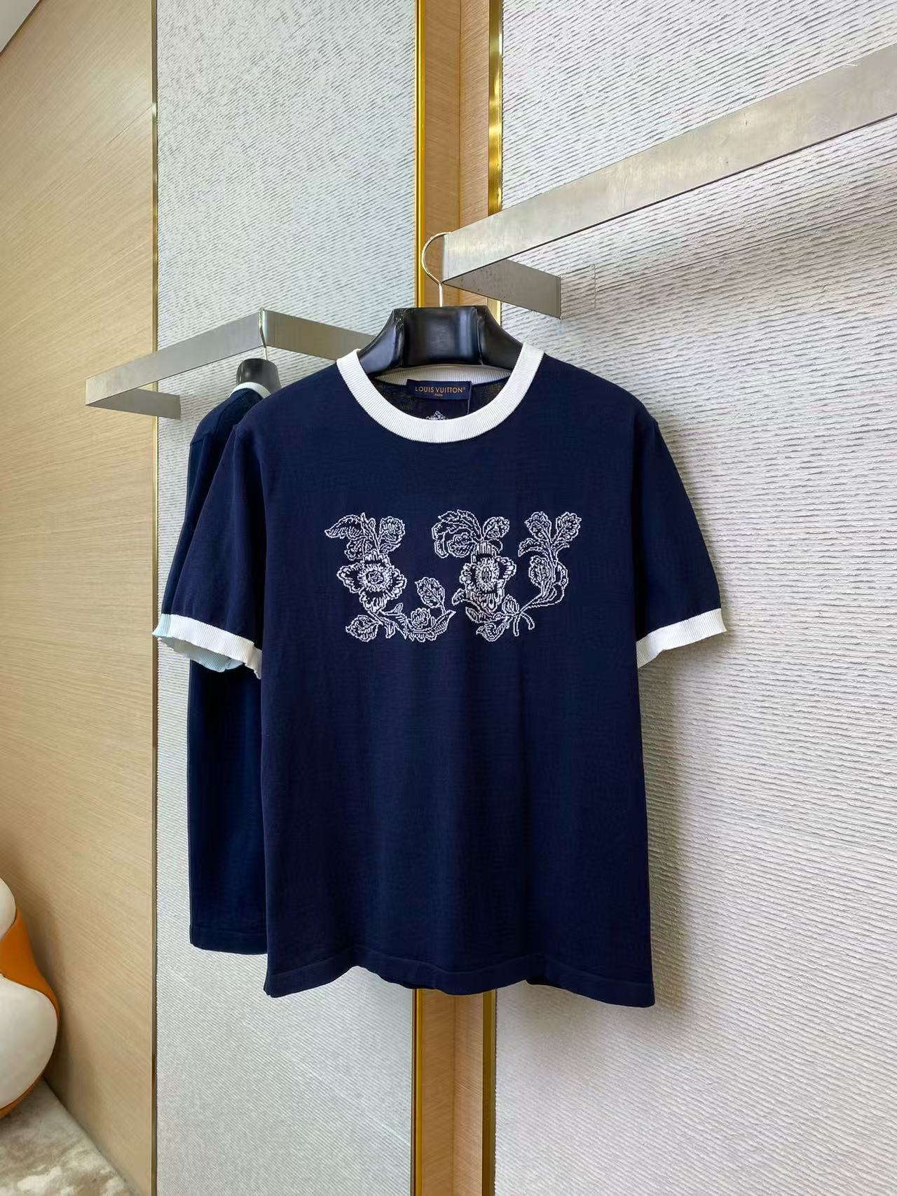 25ss floral jacquard logo knitted short sleeves