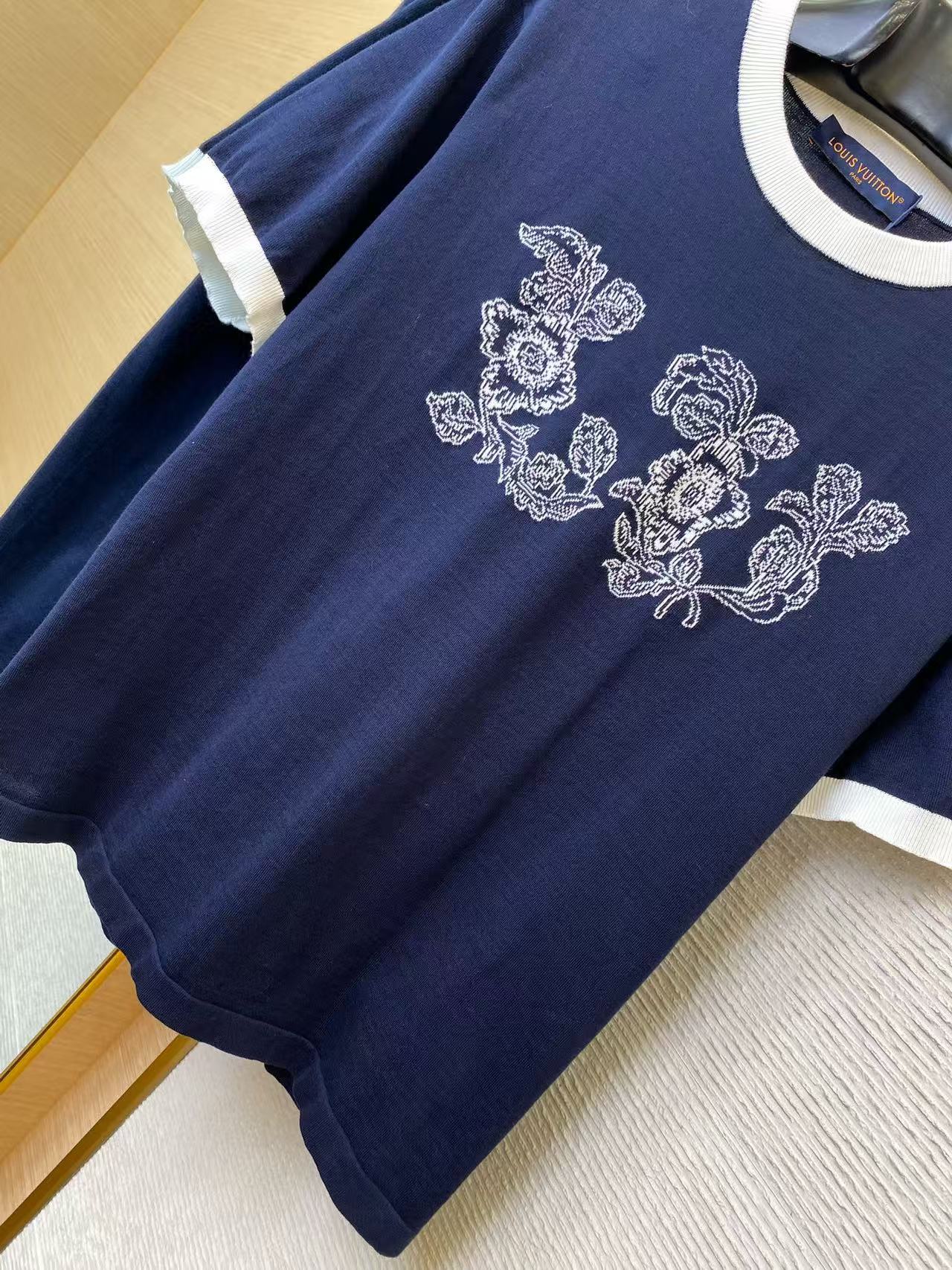 25ss floral jacquard logo knitted short sleeves