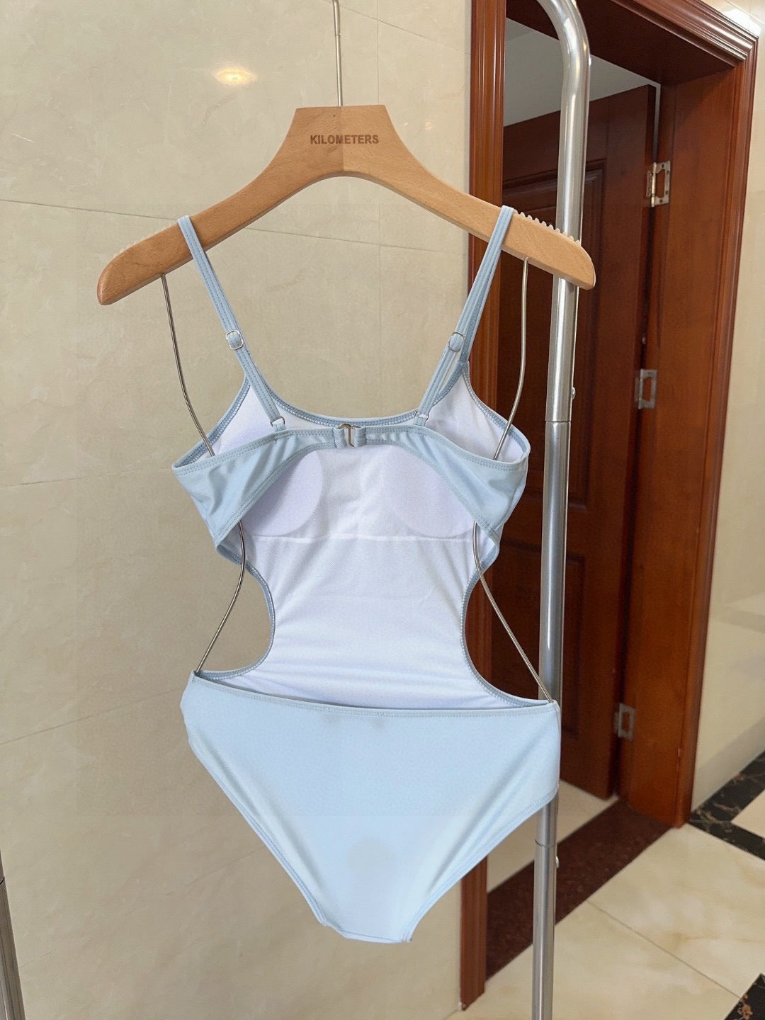 25ss Sky blue one-piece swimsuit