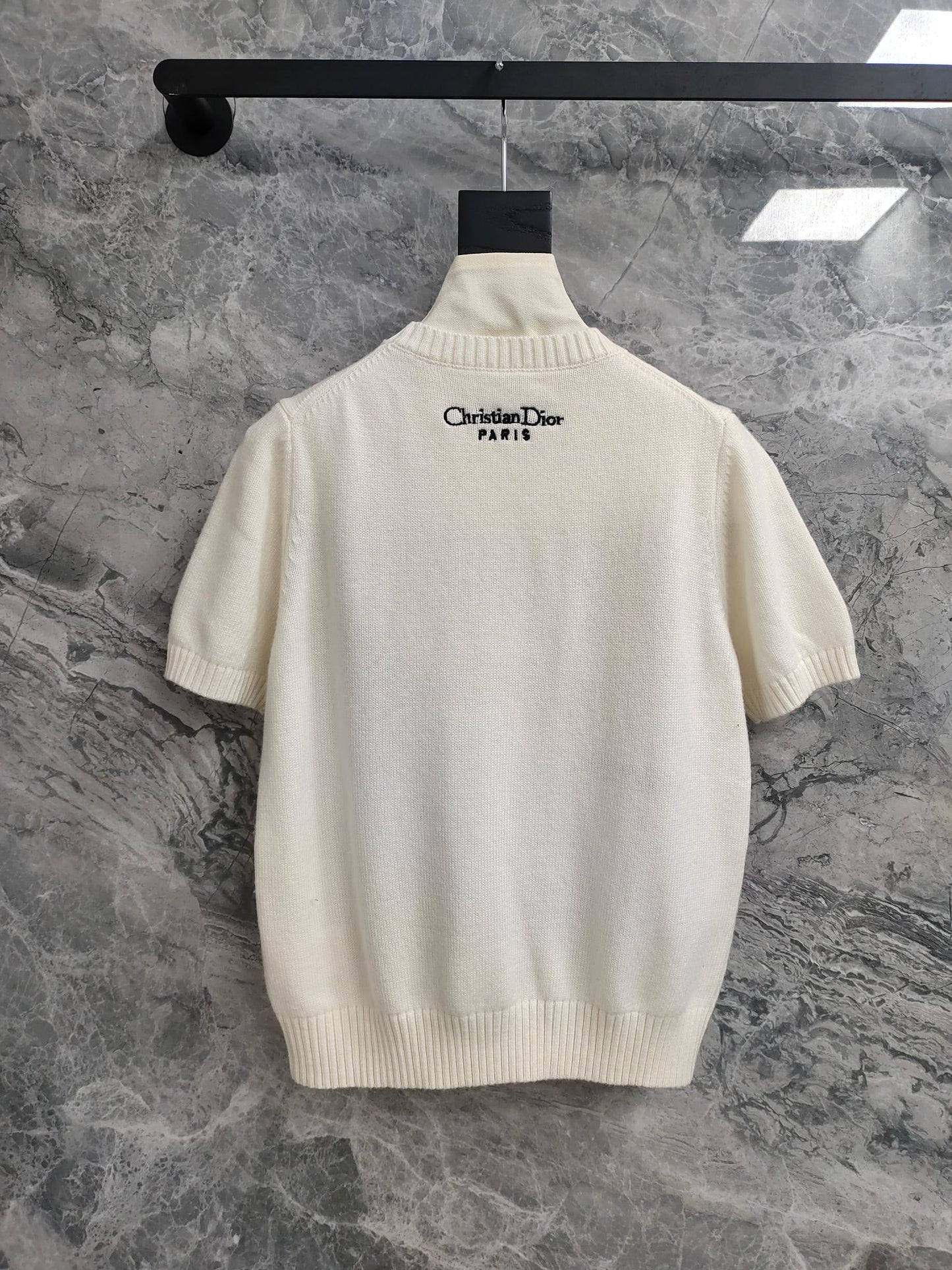𝟐𝟓𝐬𝐬 Limited new heavy-duty color embroidered logo cashmere short-sleeved top