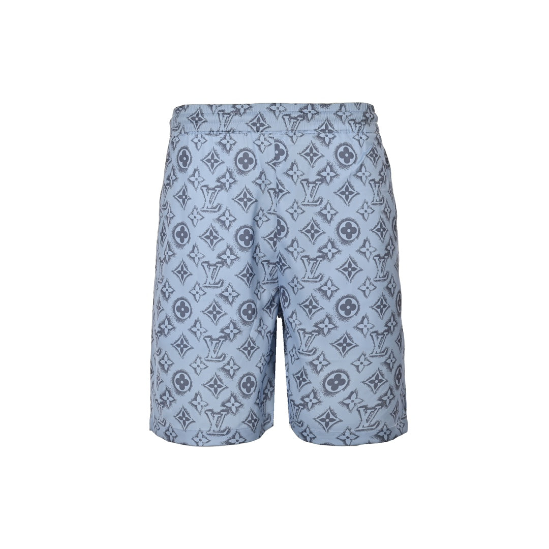 24ss full print floral silk set beach shorts