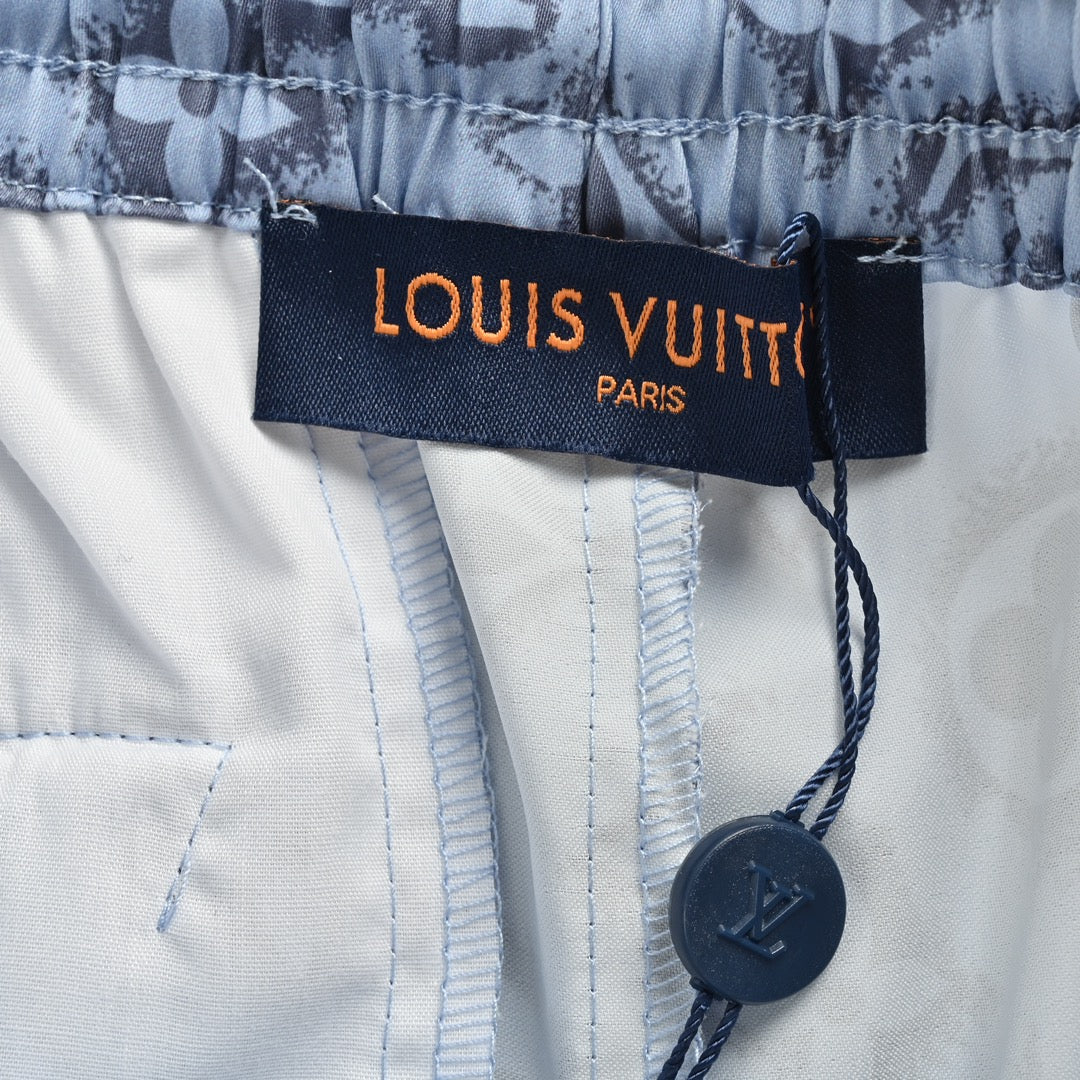 24ss full print floral silk set beach shorts