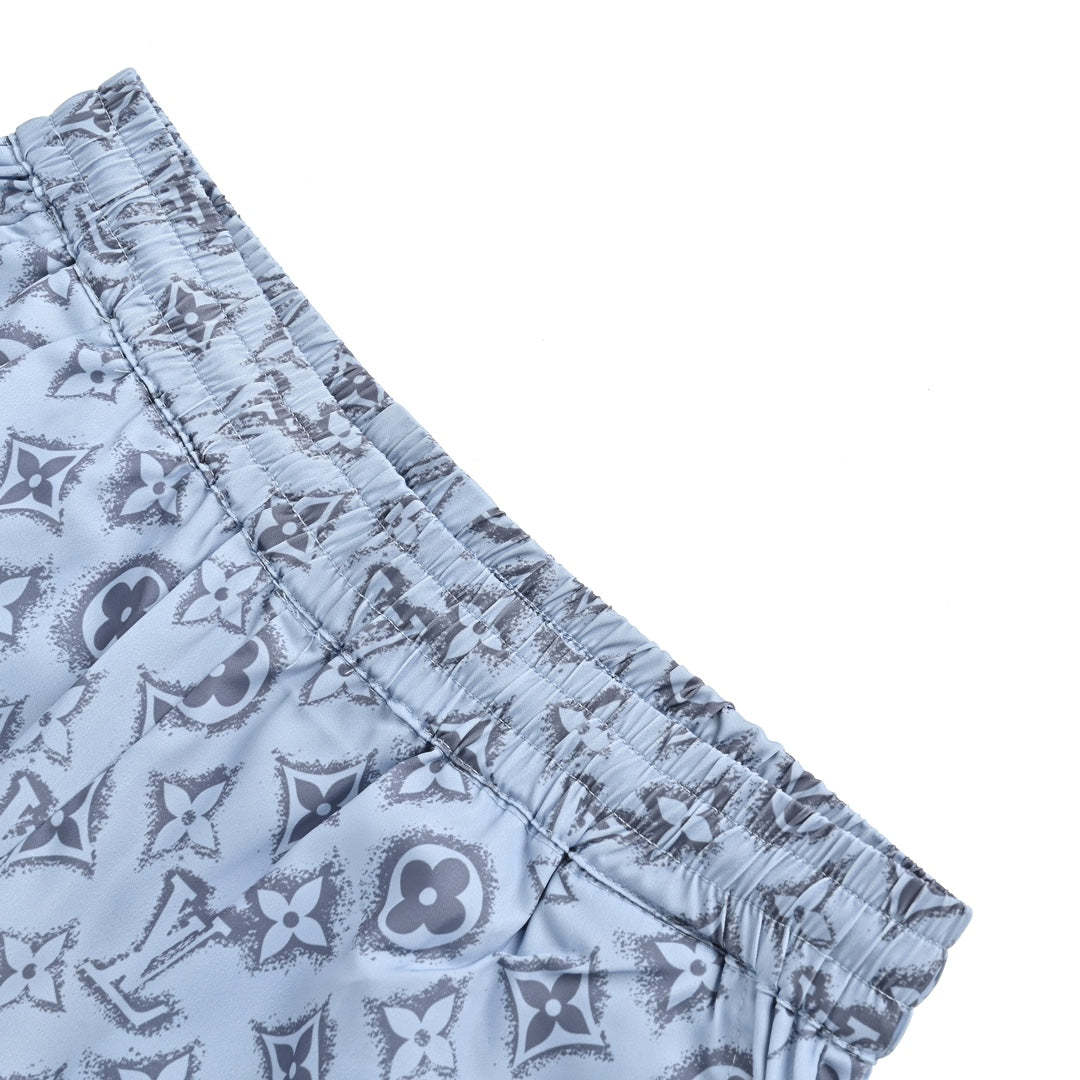24ss full print floral silk set beach shorts