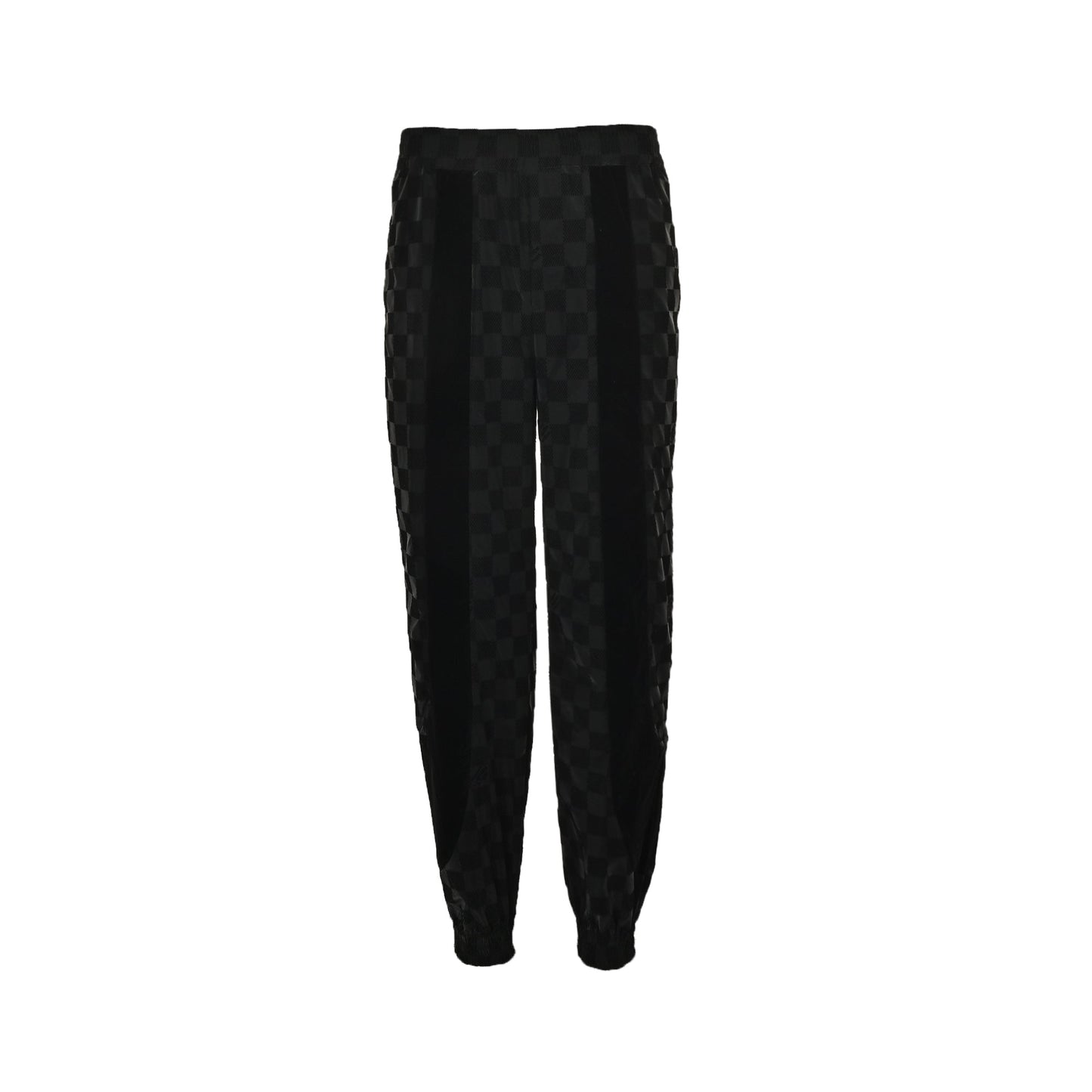 Flocked checkerboard trousers set
