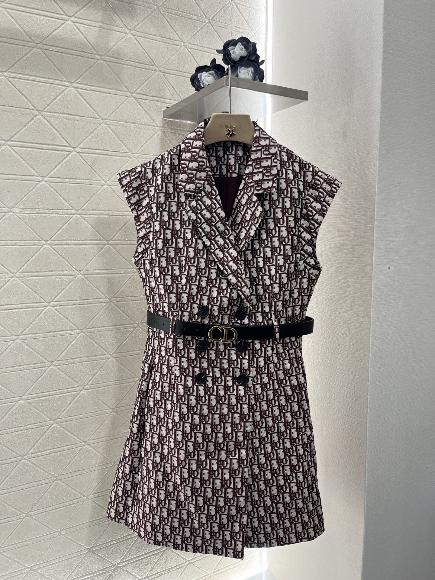 25SS Jacquard waistband vest skirt