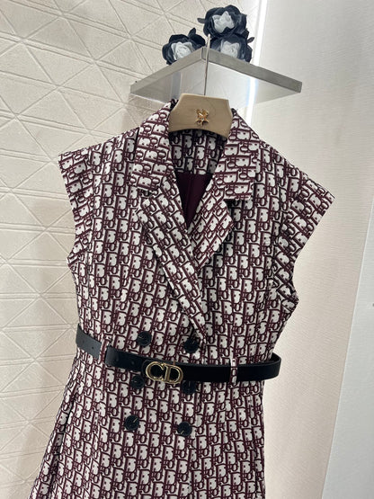25SS Jacquard waistband vest skirt