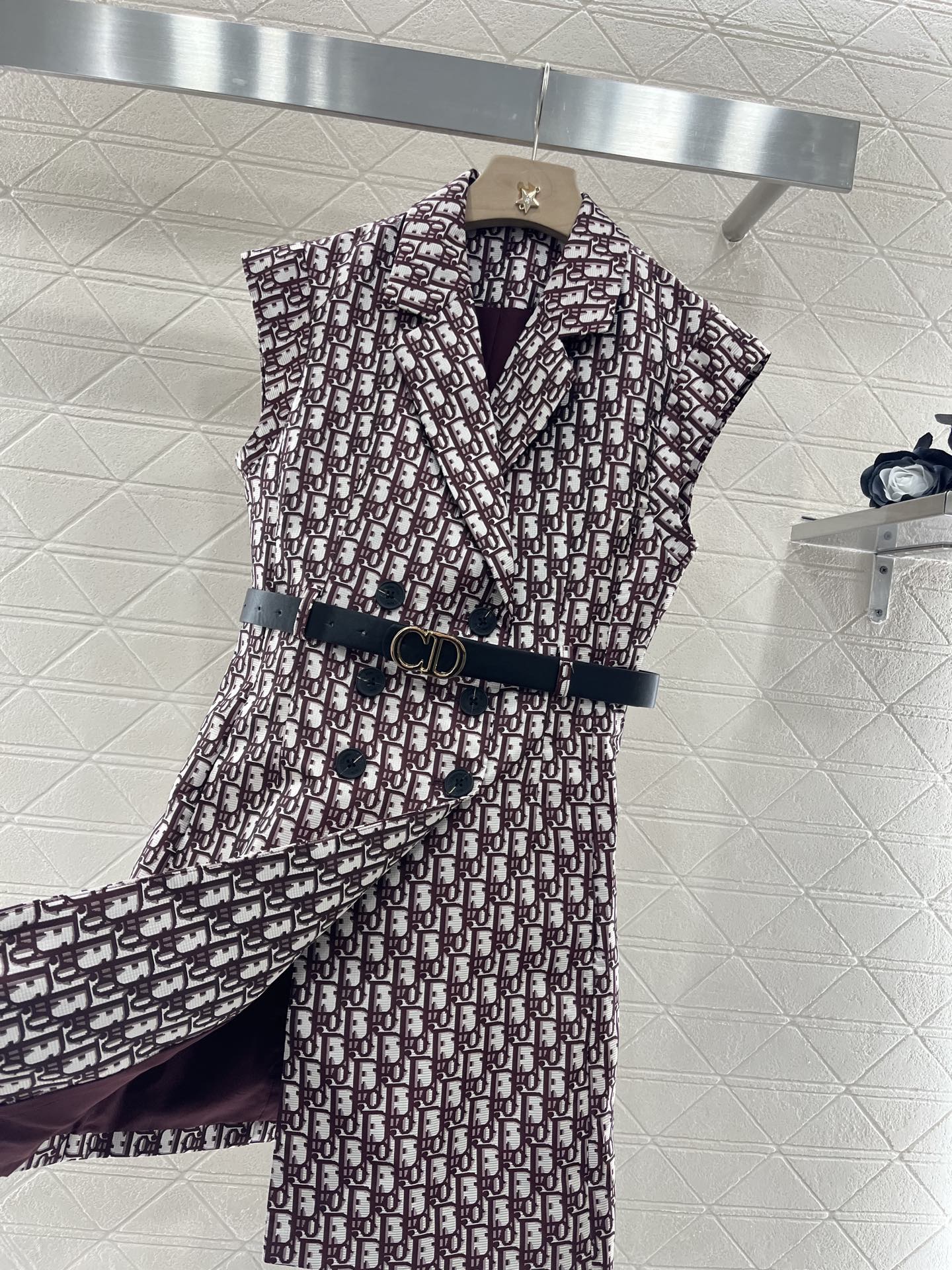 25SS Jacquard waistband vest skirt
