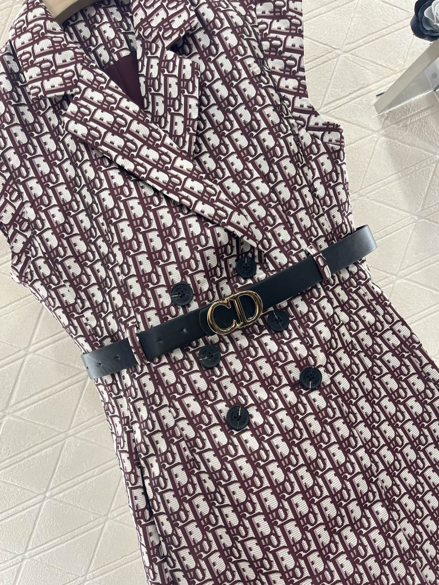 25SS Jacquard waistband vest skirt