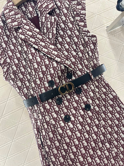 25SS Jacquard waistband vest skirt