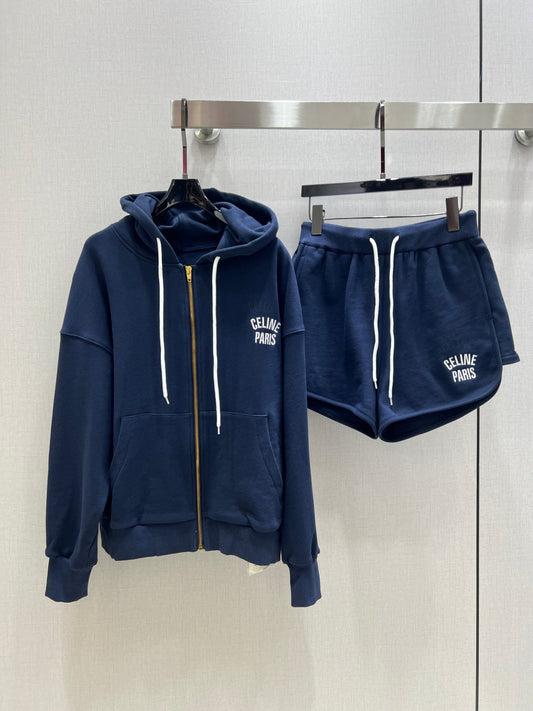 Hooded zip track suit