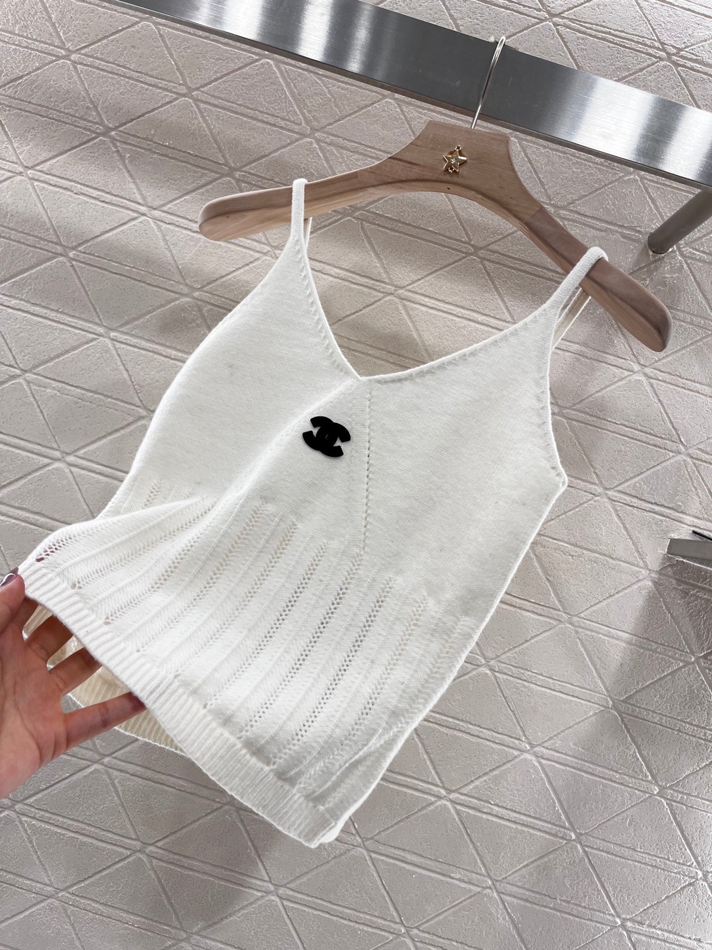 25ss Knitted vest with camisole