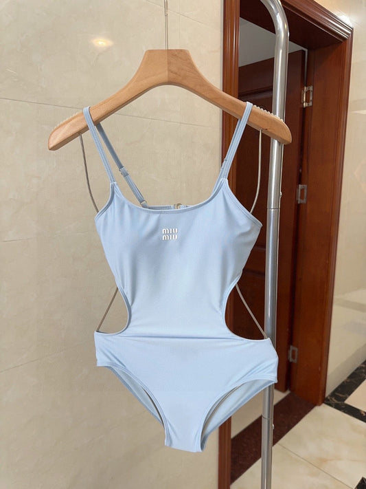25ss Sky blue one-piece swimsuit