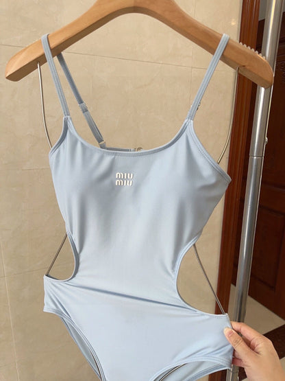 25ss Sky blue one-piece swimsuit