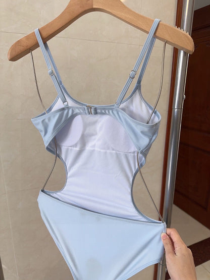 25ss Sky blue one-piece swimsuit