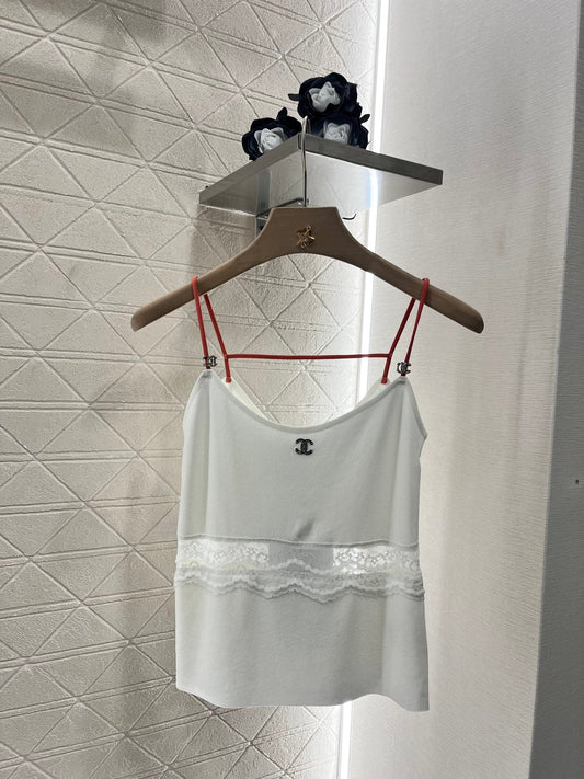 25SS Lace edge knitted suspender