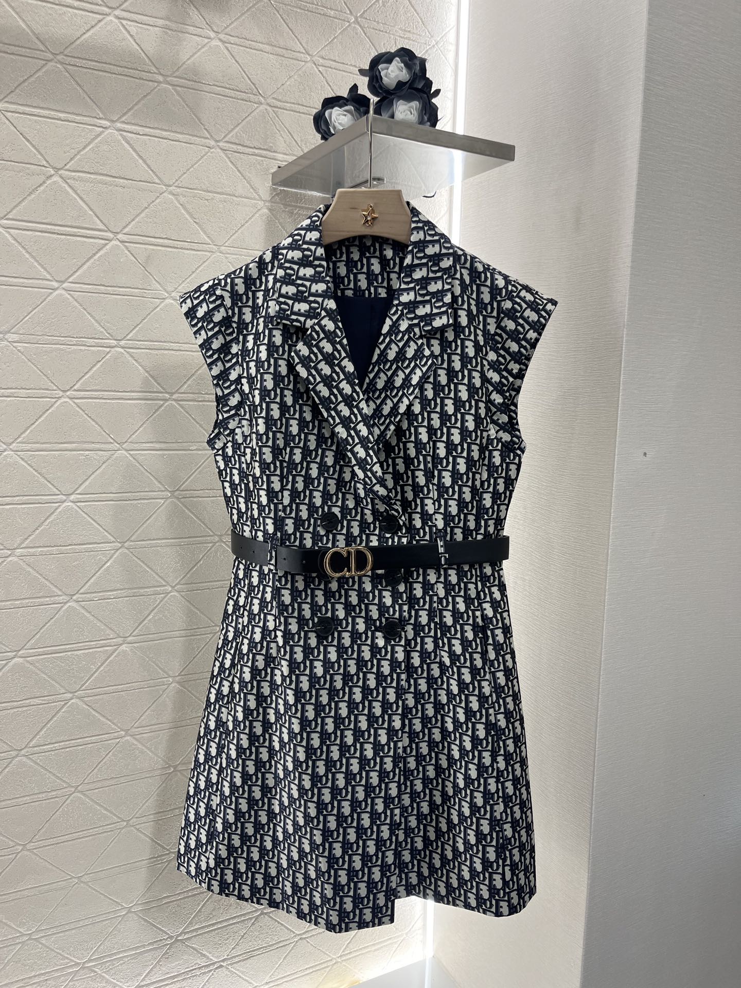 25SS Jacquard waistband vest skirt