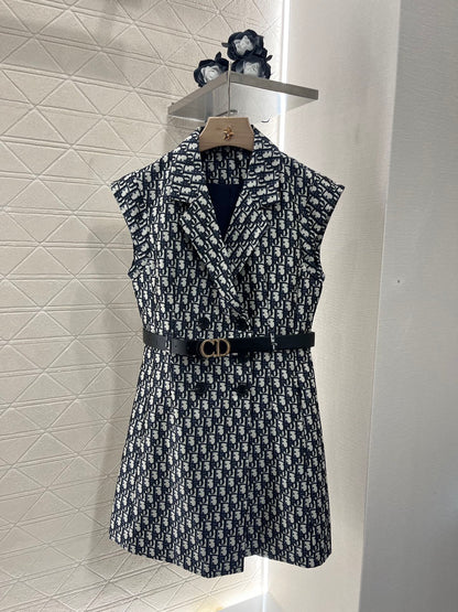 25SS Jacquard waistband vest skirt