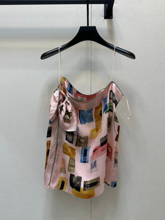 c 25 New silk printed tank top