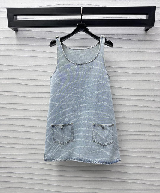 C 25 Laser chain denim dress