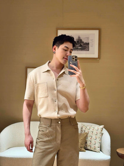 25ss jacquard knit shirt